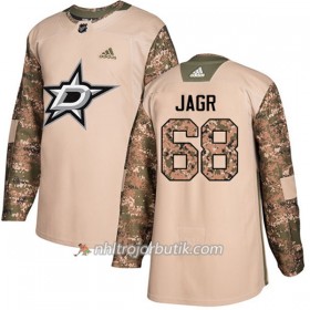 Män Ishockey Dallas Stars Tröja Jaromir Jagr 68 Adidas 2017-2018 Camo Veterans Day Practice Authentic